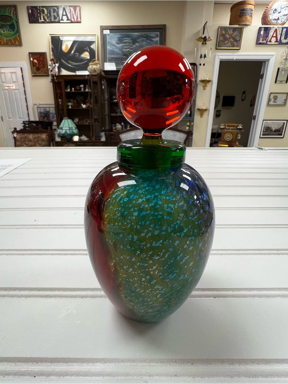 Hand-Blown Art Glass Franco Moretti Murano Glass Perfume Bottle Signed Italian